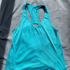 Blue XL Women's Racerback Athletic Tank Top Shirt